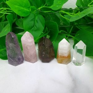 Starter Healing Crystal Set, Smoky Quartz, Amethyst, Golden Healer, Rose, Quartz